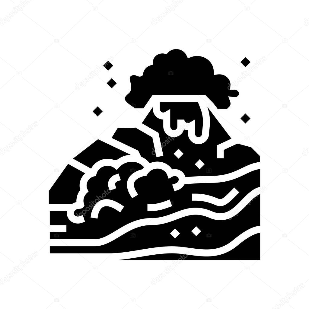 volcano hawaii glyph icon vector illustration