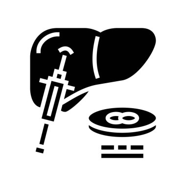 Karaciğer biyopsisi simgesi vektör illüstrasyonu