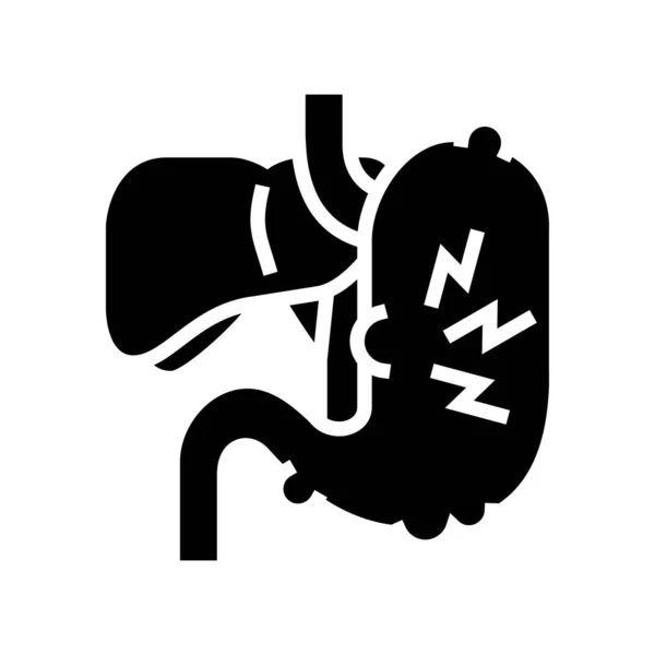 Douleur abdominale hépatite glyphe icône vectoriel illustration — Image vectorielle