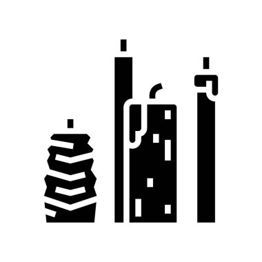 Balmumu mumları glyph ikon vektörünü koruyor. Balmumu mumları arıcılık işareti. izole edilmiş çizgi simgesi siyah illüstrasyon