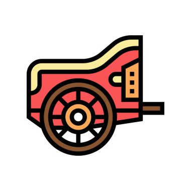 At arabası antik Yunan renk ikonu vektörü. At arabası antik Yunan işareti. izole edilmiş sembol çizimi