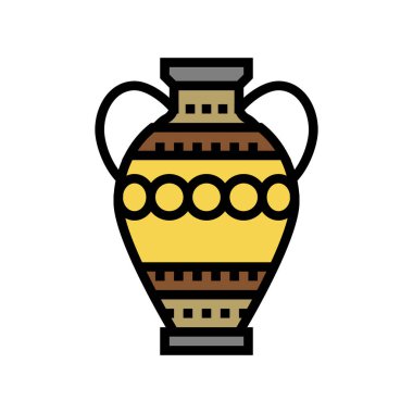 Amforo antik Roma renk ikonu vektörü. Amforo antik Roma işareti. izole edilmiş sembol çizimi