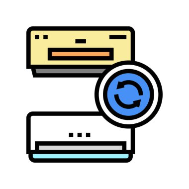 Klima değiştirme renk ikonu vektörü. Havalandırma tabelası. izole edilmiş sembol çizimi