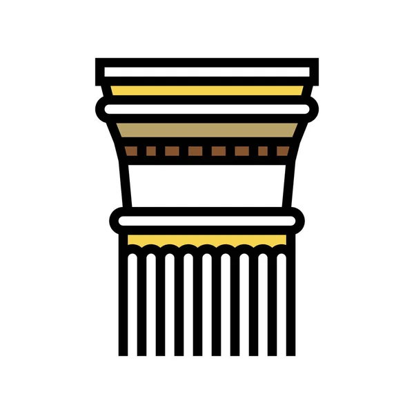 柱状古老的罗马颜色图标矢量 柱状古罗马标志 孤立的符号说明 — 图库矢量图片