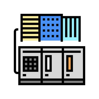 Ticari ya da endüstriyel koşullandırma sistemi renk ikonu vektörü. Ticari ya da endüstriyel koşullandırma sistemi işareti. izole edilmiş sembol çizimi