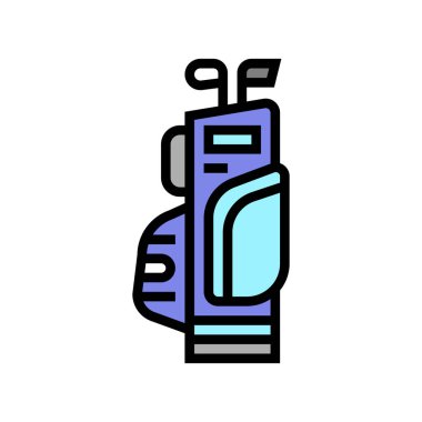 Golf sopaları renk ikonu vektörü. Golf sopası işareti. izole edilmiş sembol çizimi