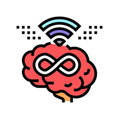 Sonsuz öğrenme renk simgesi vektörü. Sonsuz öğrenme işareti. izole edilmiş sembol çizimi