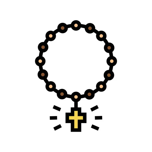 Cruz Cristiana Vector Icono Color Cruz Signo Cristianismo Ilustración Símbolo — Vector de stock