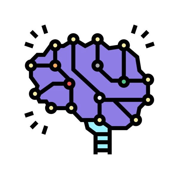 Neurone Connaissance Cerveau Couleur Icône Vecteur Neurone Connaissance Cerveau Signe — Image vectorielle