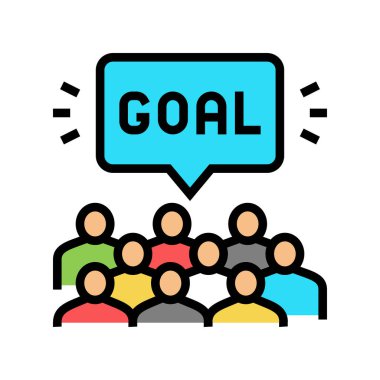 Taraftarların futbol rengi ikon vektörü. Hayranlar futbol tabelası. izole edilmiş sembol çizimi