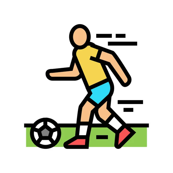 Voetbal Speler Kleur Pictogram Vector Voetbalspelersteken Geïsoleerde Symbool Illustratie — Stockvector