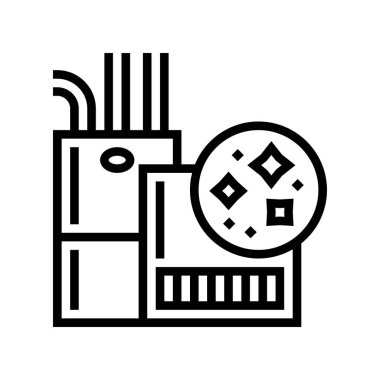 kapalı hava kalitesi çizgi ikon vektörü. Kapalı hava kalite işareti. izole edilmiş çizgi simgesi siyah illüstrasyon