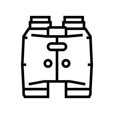 dürbün çizgisi ikon vektörü. dürbün işareti. izole edilmiş çizgi simgesi siyah illüstrasyon