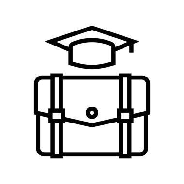 Eğitim süreci çizgi ikon vektörü. Eğitim süreci işareti. izole edilmiş çizgi simgesi siyah illüstrasyon