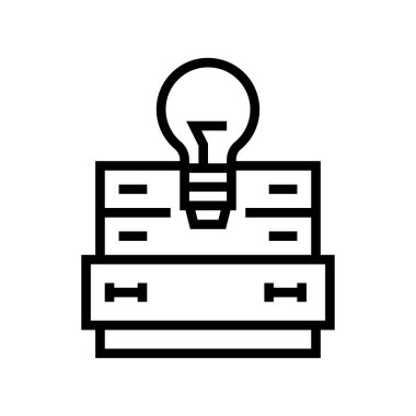 Fikir çizgisi simgesi vektörü aranıyor. Fikir işareti aranıyor. izole edilmiş çizgi simgesi siyah illüstrasyon