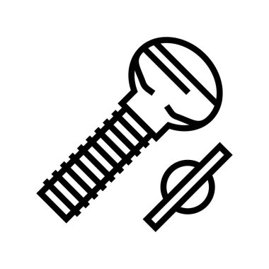 Parmak vidası çizgisi ikon vektörü. Parmak vidası işareti. izole edilmiş çizgi simgesi siyah illüstrasyon