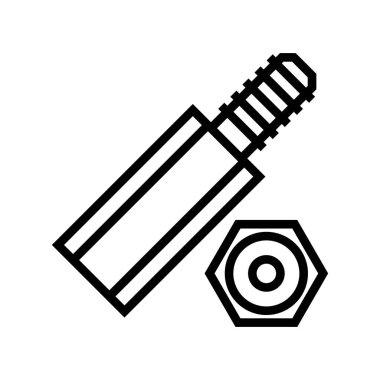 Heks Standoff çizgi ikon vektörü. Heks açmazı işareti. izole edilmiş çizgi simgesi siyah illüstrasyon