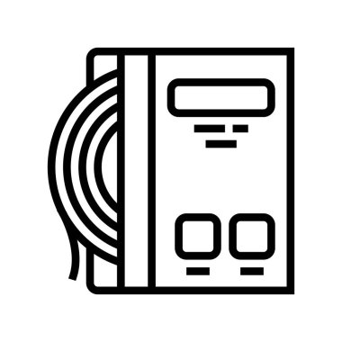 tenis hattı ikon vektörü. telli tenis işareti. izole edilmiş çizgi simgesi siyah illüstrasyon