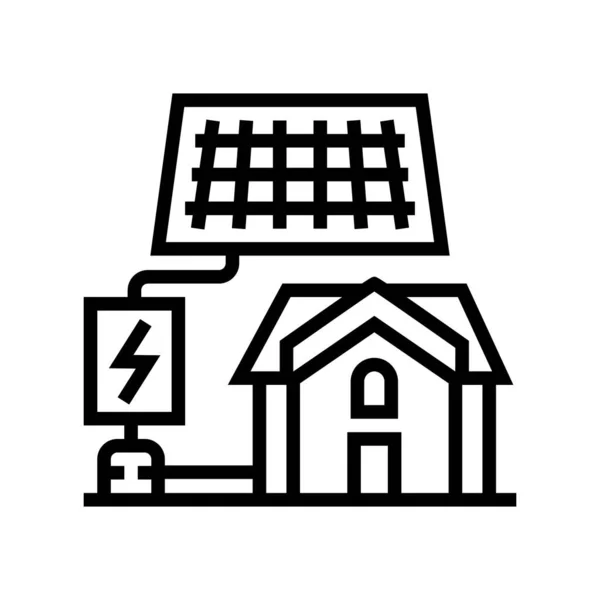 Icon Vektor Für Solarstromanlagen Solarstrom Installationsschild Isolierte Kontur Symbol Schwarze — Stockvektor