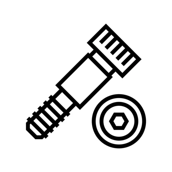 Vis Épaule Ligne Icône Vecteur Signe Vis Épaule Symbole Contour — Image vectorielle