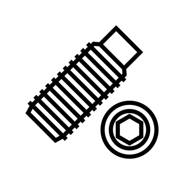 Set Tornillo Línea Icono Vector Señal Tornillo Conjunto Contorno Aislado — Archivo Imágenes Vectoriales