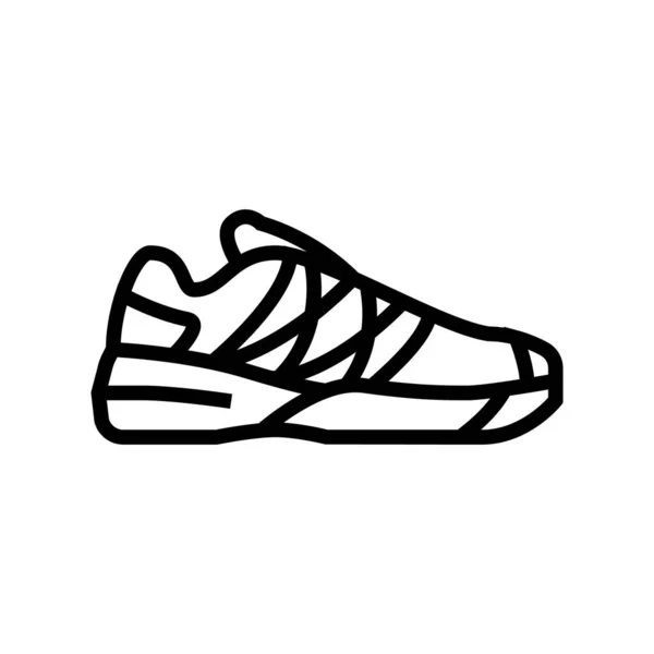 Women Tennis Shoe Line Icon Vector Women Tennis Shoe Sign — Stock Vector