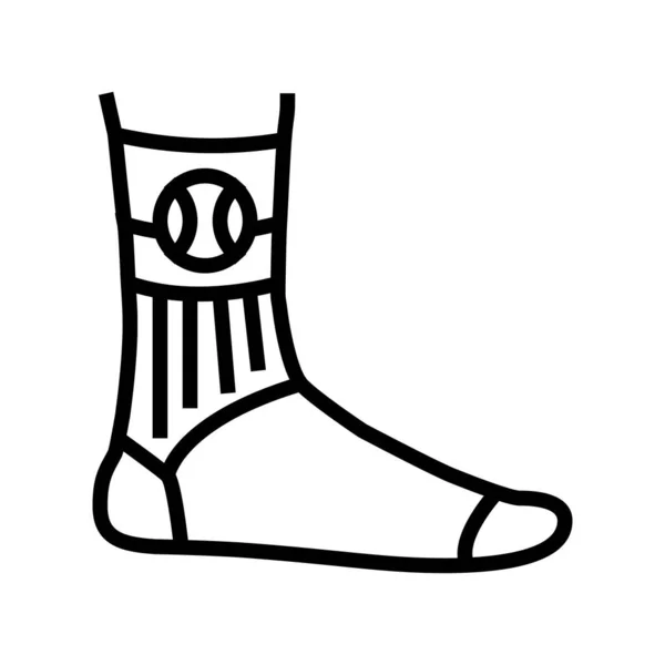 Шкарпетки Тенісист Лінія Значок Вектор Знак Тенісиста Шкарпетки Ізольований Символ — стоковий вектор