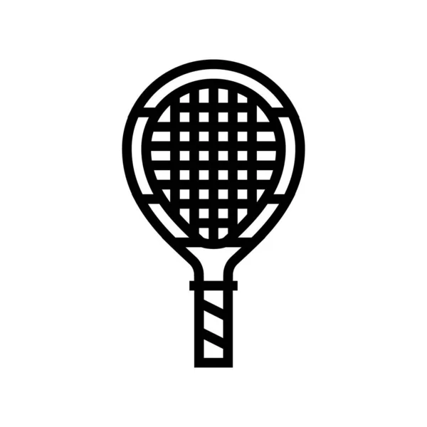 Вектор Иконок Младшей Теннисной Ракетки Детская Теннисная Ракетка Черная Иллюстрация — стоковый вектор