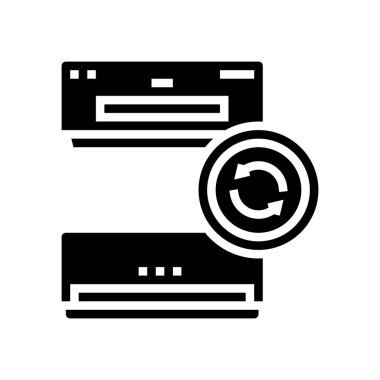 Klima değiştirme ikon vektörü. Havalandırma tabelası. izole edilmiş çizgi simgesi siyah illüstrasyon