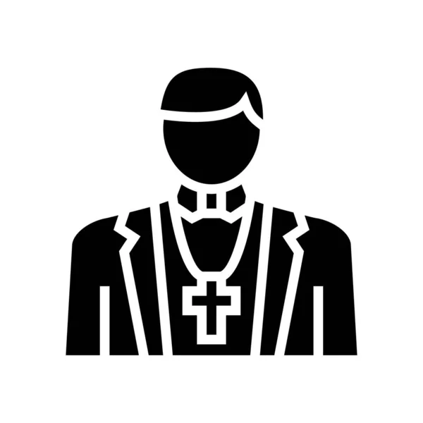 Katolicki Wektor Religijny Glifów Katolicki Znak Religijny Odizolowany Kontur Symbol — Wektor stockowy