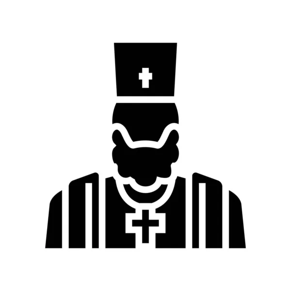 神父基督教的字形符号矢量 神父基督教会的标志 孤立的等高线符号黑色插图 — 图库矢量图片
