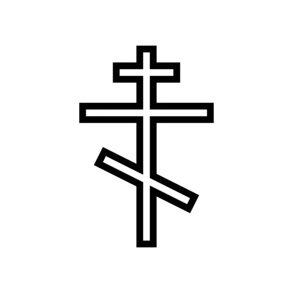 Ukrzyżowanie Chrześcijaństwo Glif Wektor Ikony Znak Chrześcijaństwa Ukrzyżowania Odizolowany Kontur — Wektor stockowy