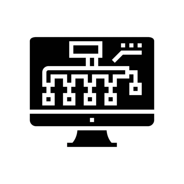 Hvac Layout Design Glyph Icon Vector Segno Progettazione Layout Hvac — Vettoriale Stock