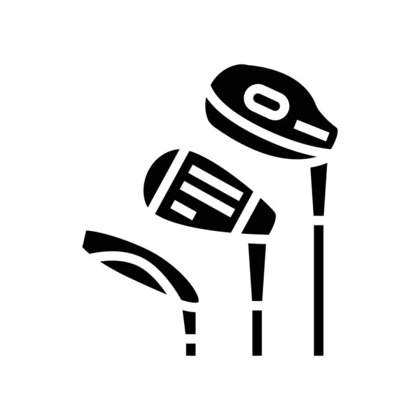 Golfclubs glyph pictogram vector illustratie — Stockvector