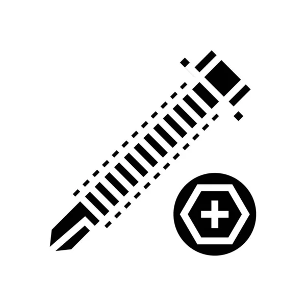 Ilustração de vetor de ícone de glifo de parafuso de cabeça arredondada —  Vetores de Stock