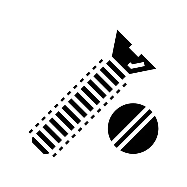 Flachkopfschraube Glyphensymbol Vektor Illustration — Stockvektor