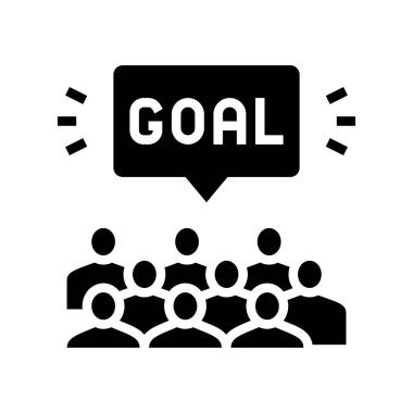 fan futbol glifleri vektör illüstrasyonu