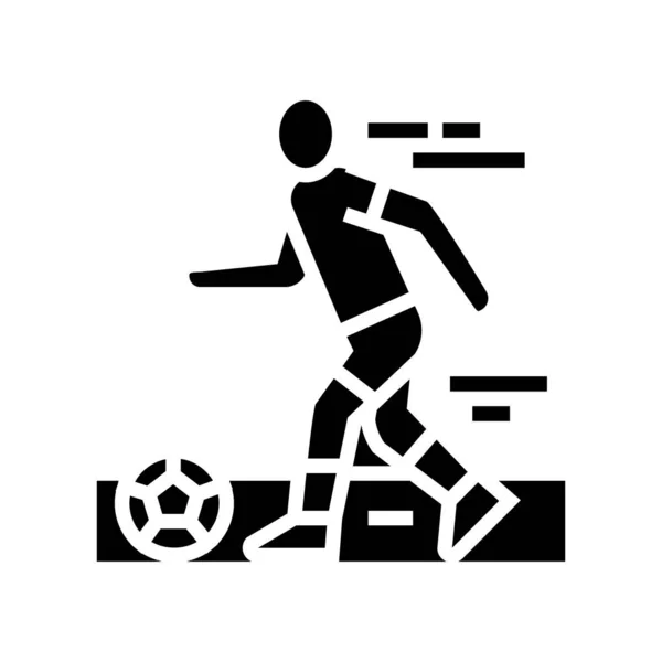Jugador de fútbol glifo icono vector ilustración — Archivo Imágenes Vectoriales