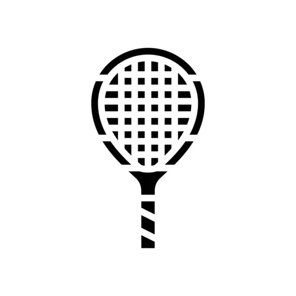 Юніорський тенісний ракетка гліф значок Векторні ілюстрації — стоковий вектор