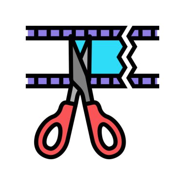 kırpma video renk ikonu vektör illüstrasyonu