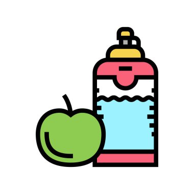 Sporcu renk ikonu çizimi için sağlıklı yiyecek ve içecek