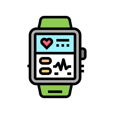 fitness bilekliği elektronik cihaz renk ikonu çizimi