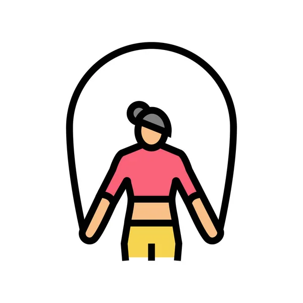 Skipping Rope Training Athlet Farbe Symbol Vektor Illustration — Stockvektor