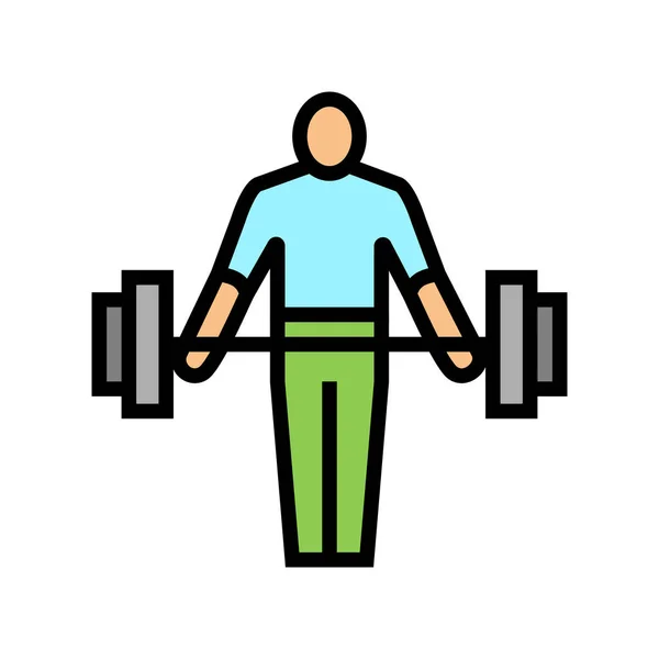 Athlete exercising with weight color icon vector illustration — Stock Vector