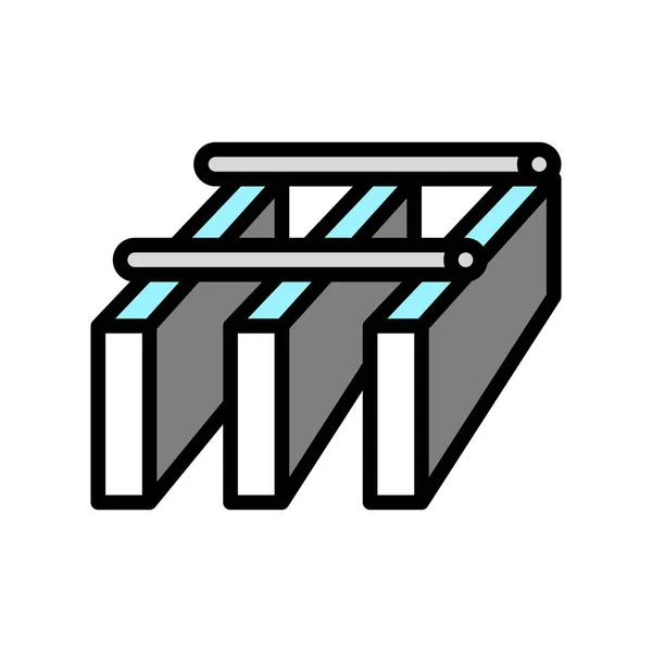 Bar griglia metallo icona a colori vettoriale illustrazione — Vettoriale Stock