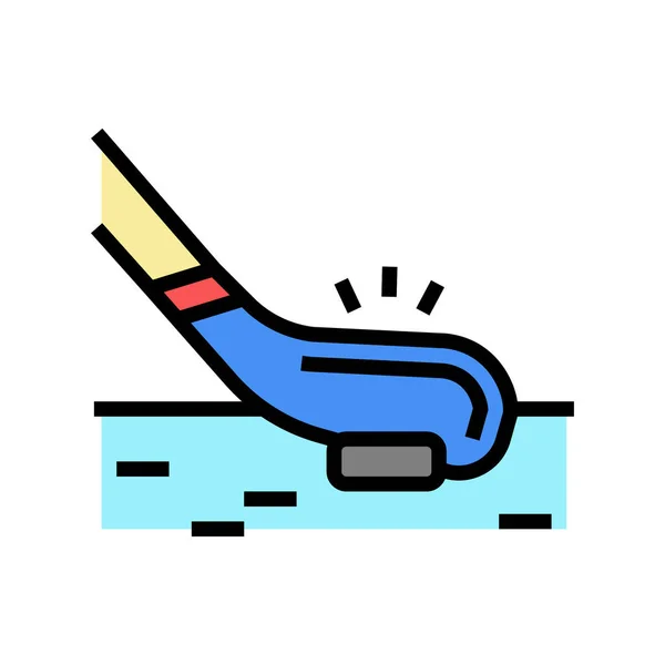 Hockey sport spiel farbe icon vektor illustration — Stockvektor