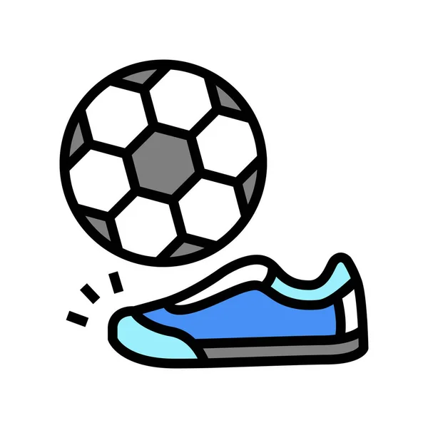 Fútbol fútbol juego color icono vector ilustración — Vector de stock