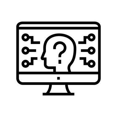 Güvenlik sistemi çizgi simgesi çizimini şifreleyin