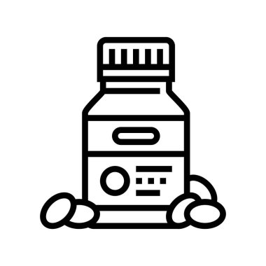 Sporcu çizgisi ikon vektör çizimi için vitaminler