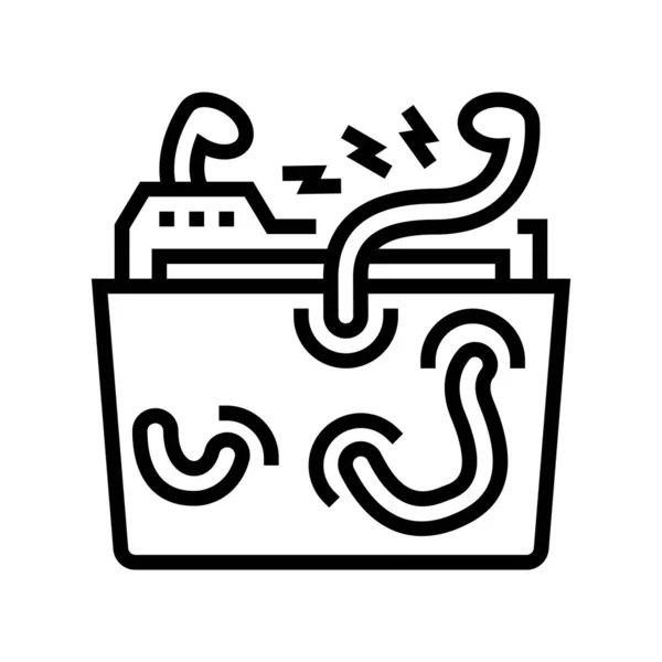 Ilustração do vetor do ícone da linha de segurança da informação —  Vetores de Stock